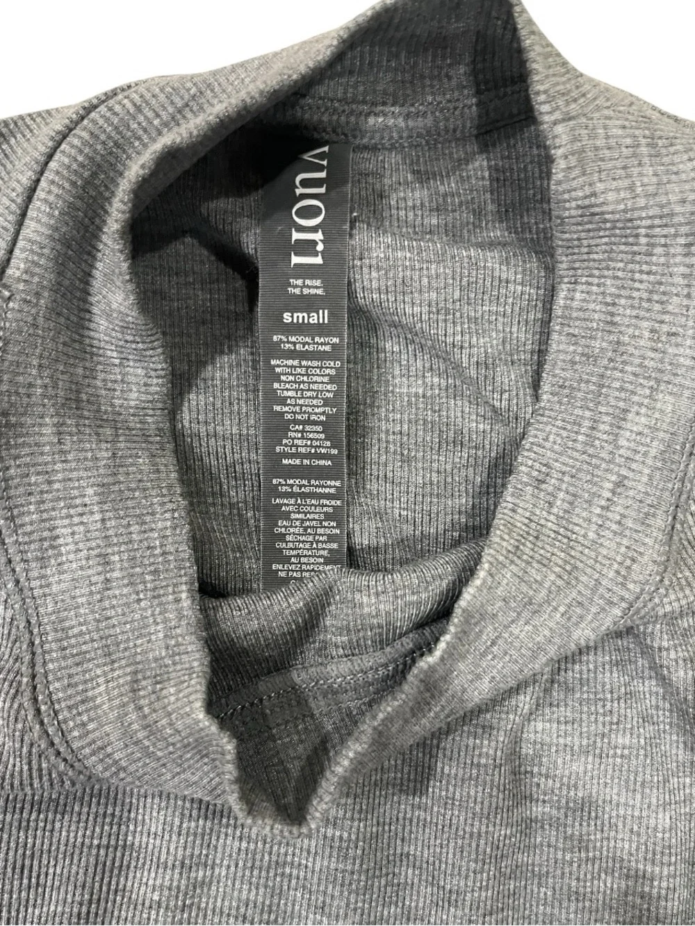 Vuori Women's Light Heather Gray Long Sleeve Mock Neck - Picture 6 of 6